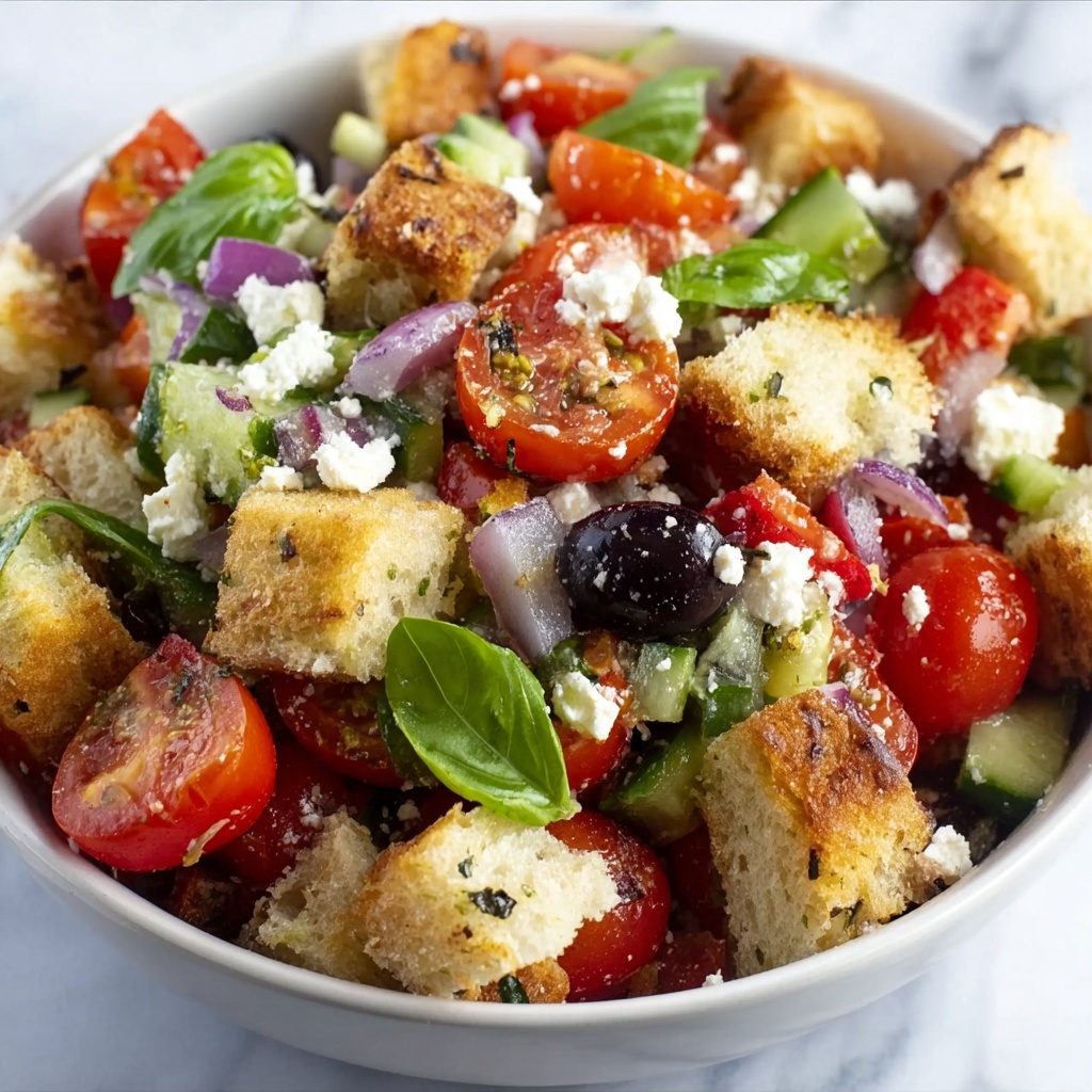 Bright and Zesty Panzanella Bread Salad for Summer Bliss Recipe - Recipe Image