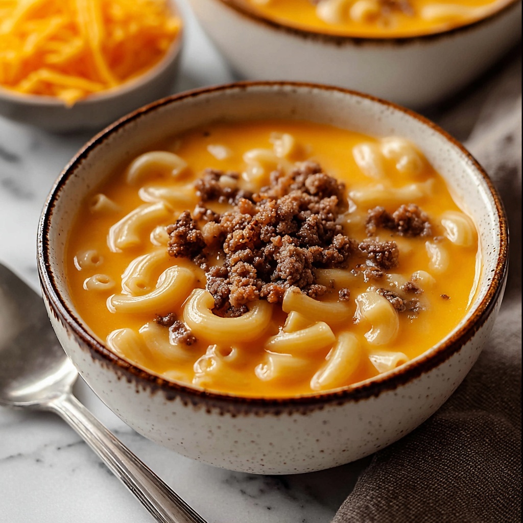 Creamy Cheesy Macaroni Soup Recipe - Recipe Image