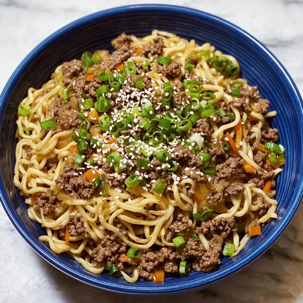 Mongolian Ground Beef Noodles Recipe - Recipe Image