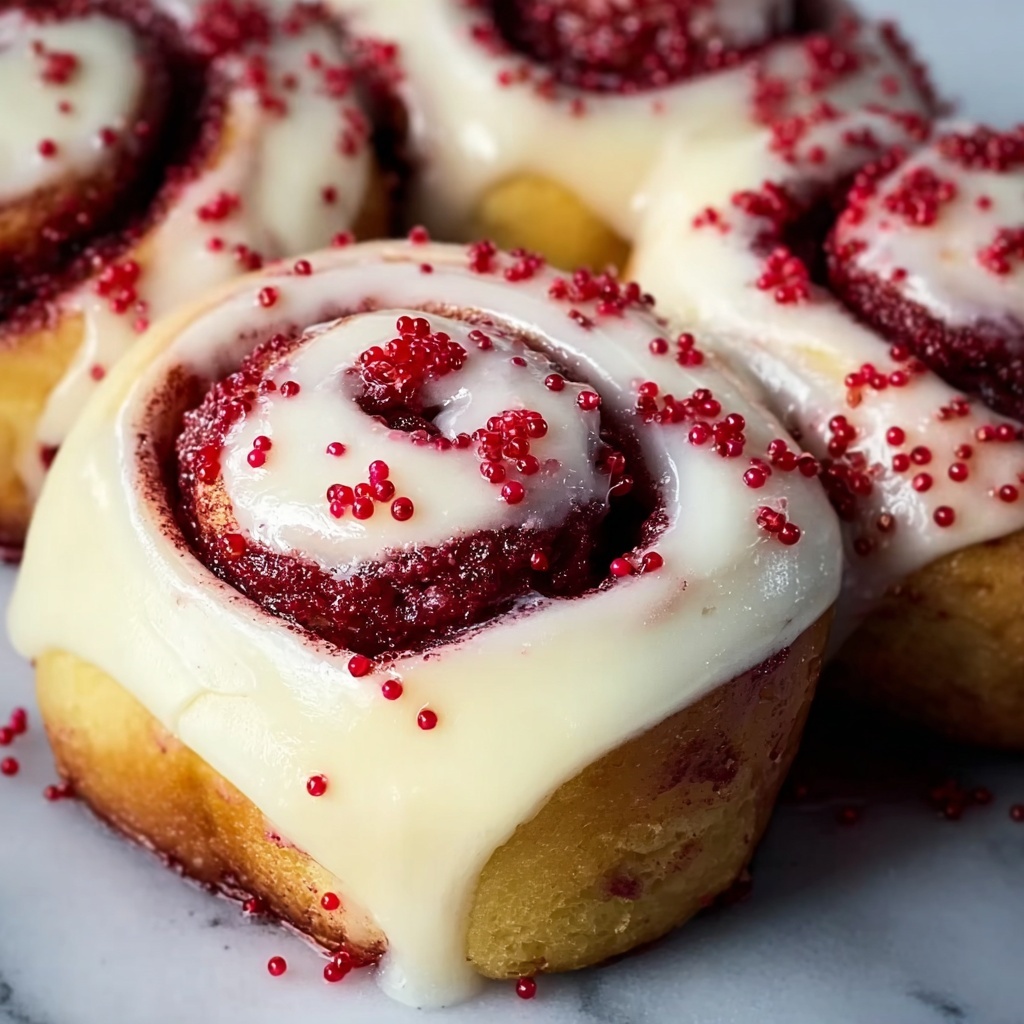 Soft Red Velvet Cinnamon Rolls Recipe - Recipe Image
