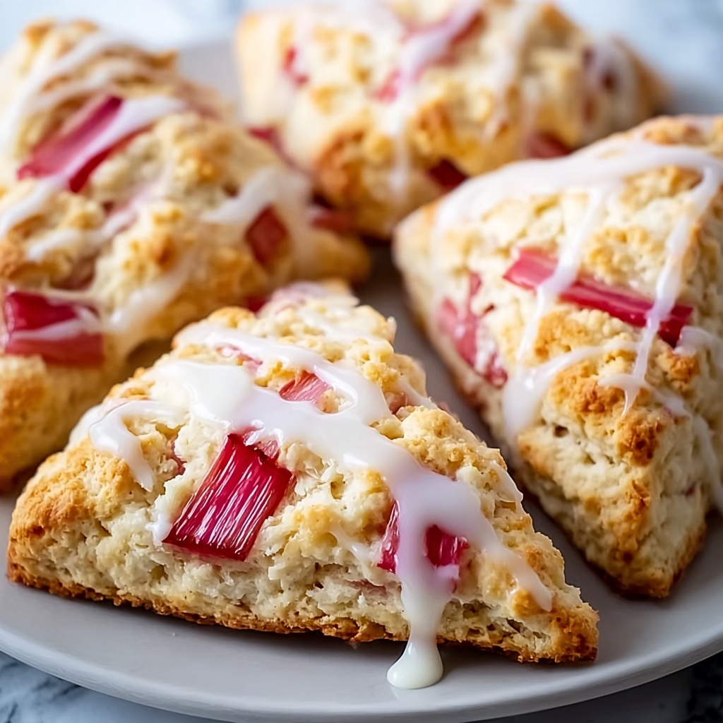 Rhubarb Scones with Lemon Drizzle Recipe - Recipe Image