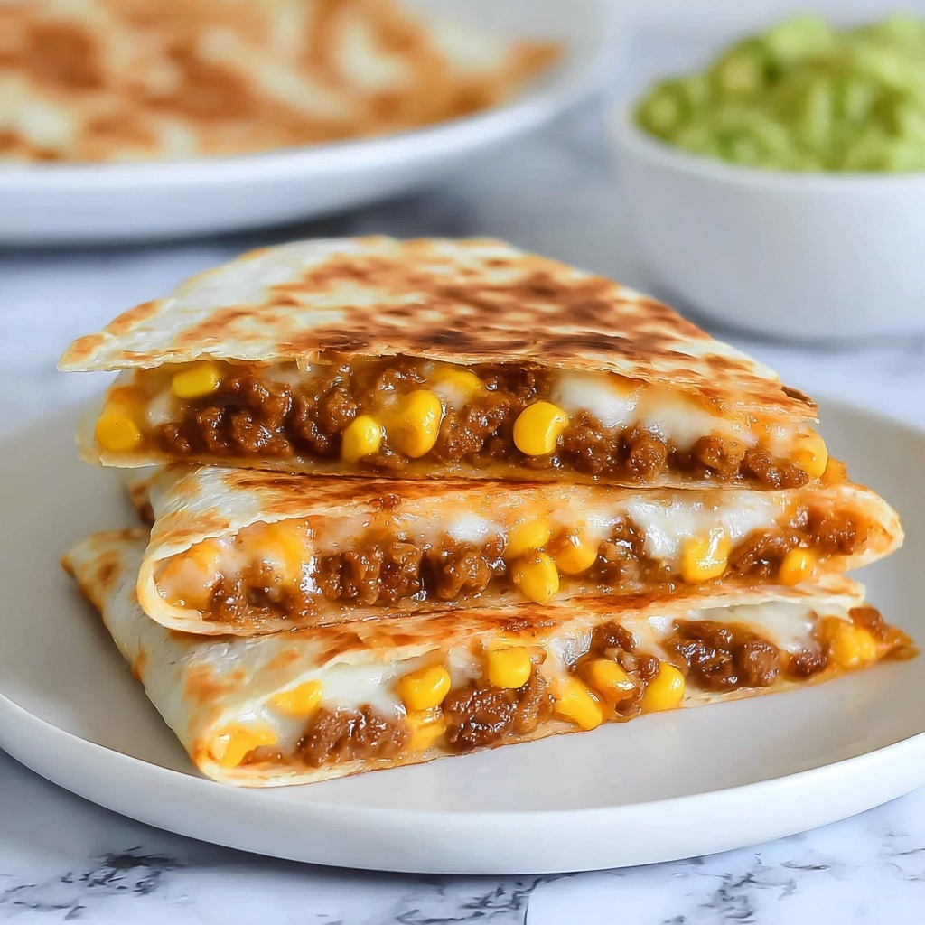 Cheesy Ground Beef Quesadillas Recipe - Recipe Image