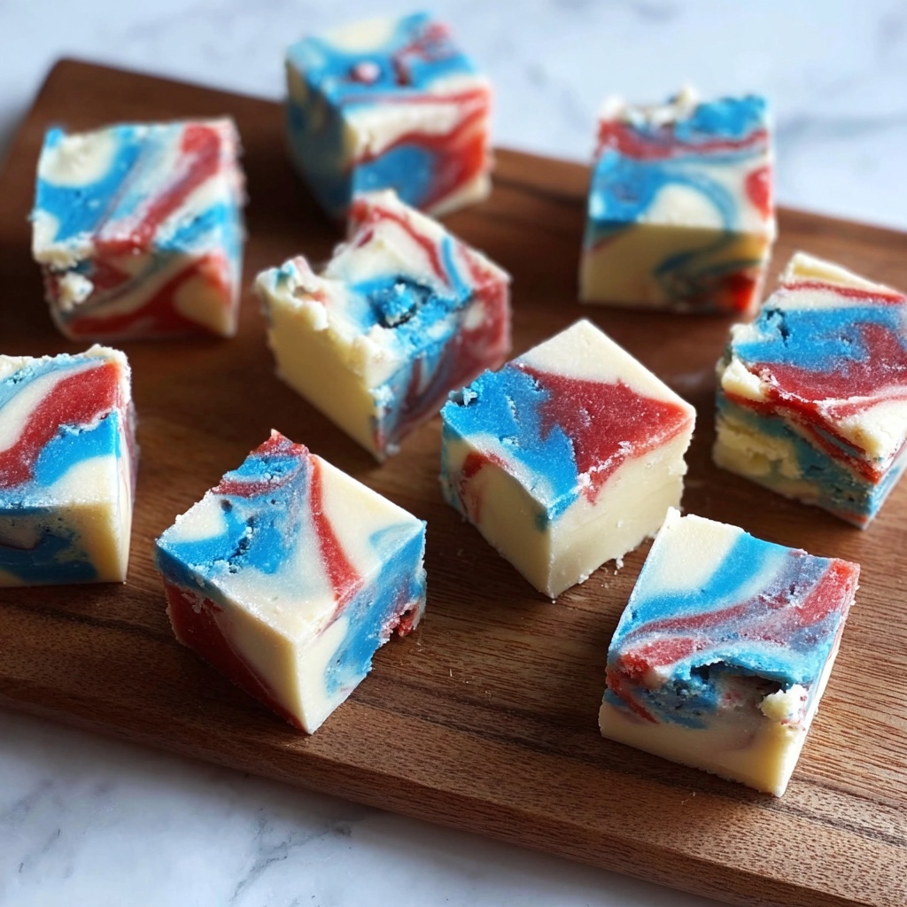 4th of July White Chocolate Fudge Recipe - Recipe Image