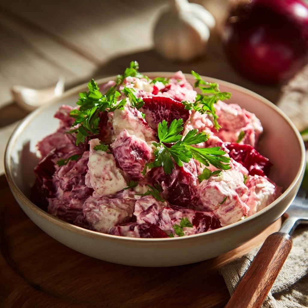 Creamy Beetroot Salad Recipe - Recipe Image