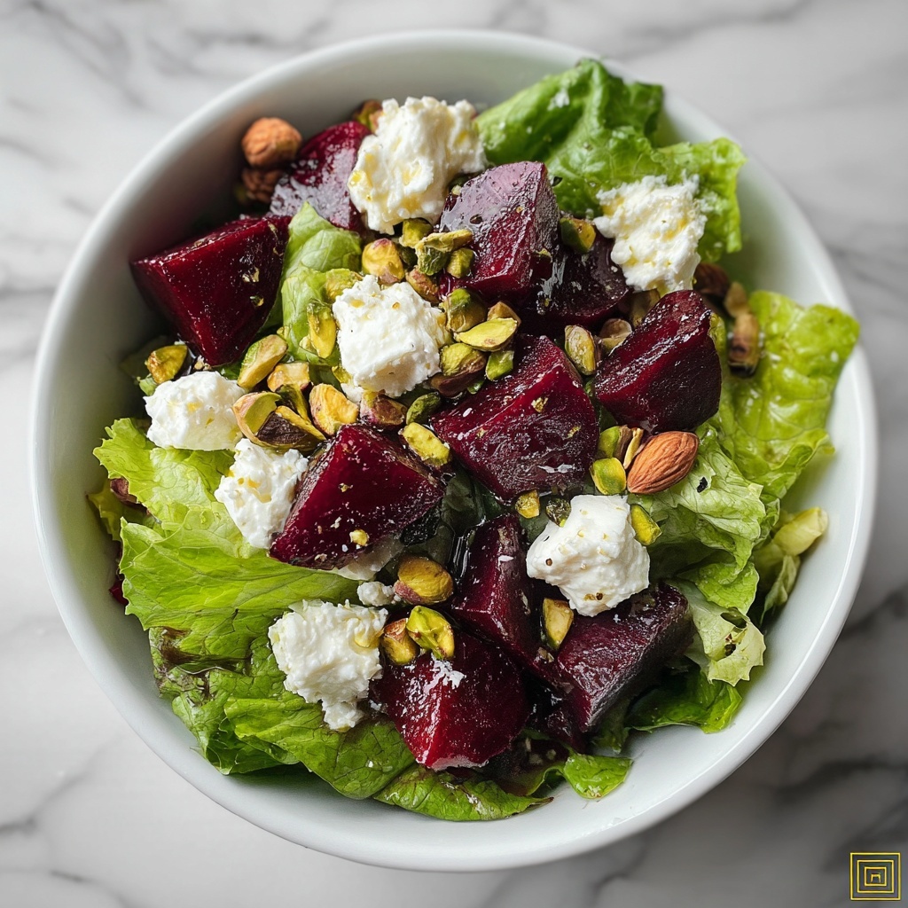 Roasted Beet Salad with Goat Cheese and Pistachios Recipe - Recipe Image