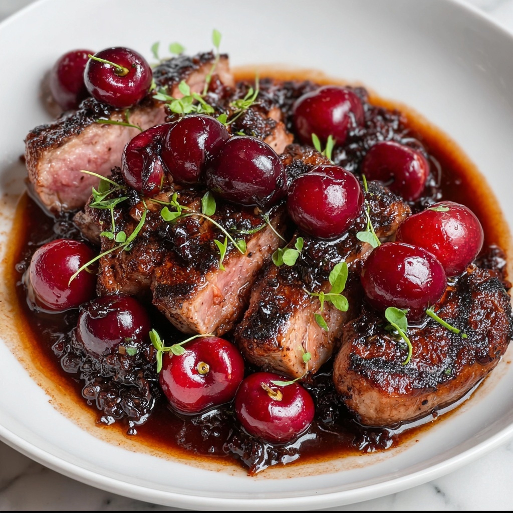Heavenly Pan Seared Duck Breast with Cherry Sauce Recipe - Recipe Image