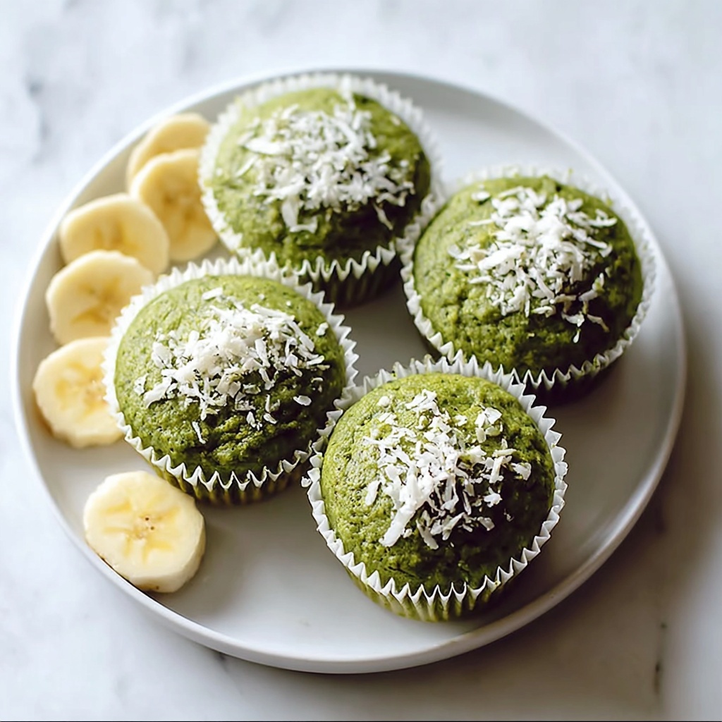 Matcha Banana Coconut Muffins Recipe - Recipe Image