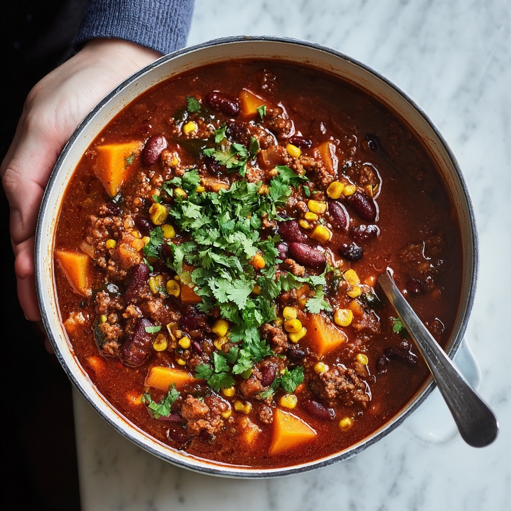 Easy Butternut Squash Chili with Turkey or Beef Recipe - Recipe Image