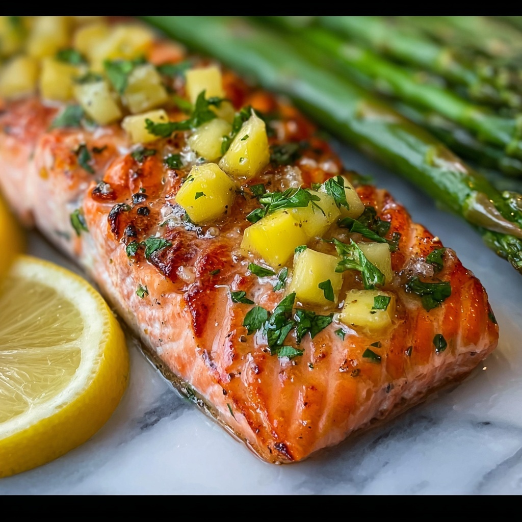 Savory Baked Salmon in Foil with Asparagus & Lemon Butter Recipe - Recipe Image