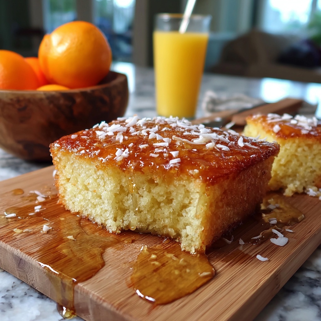 Warm Coconut Pineapple Pudding with Citrus Glaze Recipe - Recipe Image
