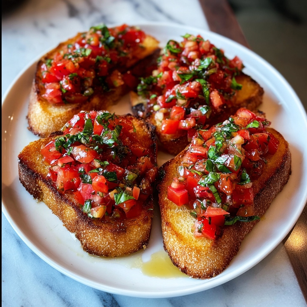 Bruschetta with Fresh Tomatoes, Basil, and Garlic Recipe - Recipe Image